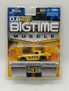 Jada BigTime Muscle 1:64 Scale Yellow Racing 1963 Chevy Corvette Sting Ray - Picture 1 of 5