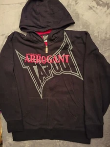 Vintage Arrogant Tapout Tap Out Zip Hoodie Youth XL Y2K Grunge MMA Pinkman Core - Picture 1 of 13