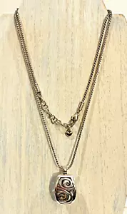 Brighton London Groove Necklace ID Lanyard Badge Clip Silver Crystals 28" - Picture 1 of 7