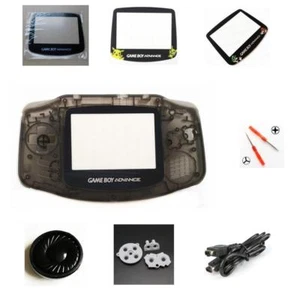 NEW GBA Nintendo Game Boy Advance Replacement Housing Shell Screen Lens Black! - Picture 1 of 2