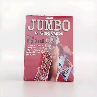 Jumbo Playing Cards Schylling 8 x 11 Inches 52 Cards Plus 2 Jokers Win BIG! - Image 1 of 4