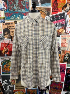 Vintage 80s Mens Plaid Levi's White Tab USA Olympic Games Button Up Shirt XL - Picture 1 of 9