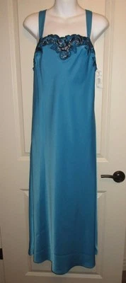 Small ~Vintage Collection LEJABY Turquoise Long Gown w/Embroidered Neckline ~NWT - Image 1 of 4