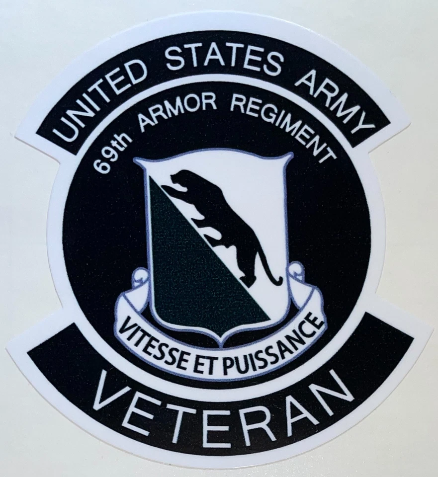 US Army 69th Armor Regiment Veteran Sticker Waterproof New D920