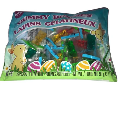 Amos 复活节个人包装软糖/胶米兔子-1ea 3.17 盎司包-全新(见下文) — 第 1/4 张图片