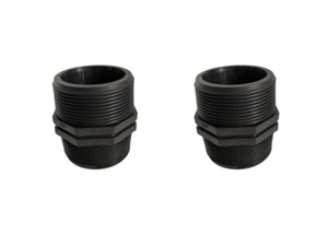 PP Gewindefitting Schwarz PN10 Fittings Doppelnippel Nippel AG 2 Zoll 2 Stück - Bild 1 von 3