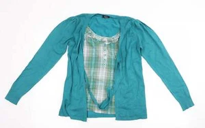 M&Co Womens Blue Collared Viscose Blend Cardigan Size S - Picture 1 of 12
