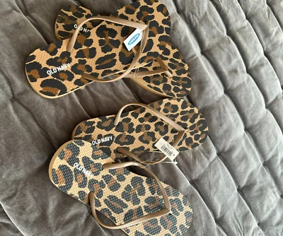 Chanclas clásicas Old Navy para mujer leopardo/doradas 2 pares talla 9 NUEVAS Foto 1 de 3