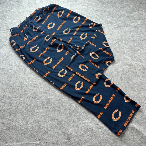 Chicago Bears Pajama Pants Men L Blue Orange NFL Team Apparel Sleepwear Poly Cover