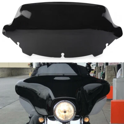 Black 10" Smoke Wave Windshield For Harley Touring Street Glide 2014-2021 2020 - Image 1 of 4