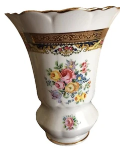 👸🏼Porcelaine Impeiria Limoges Made In France 22K Gold Trim Vase - Picture 1 of 10