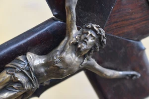 ⭐ antique/vintage religious cross, crucifix ,carved wood ⭐ - Picture 1 of 10