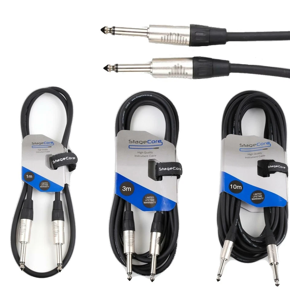 STAGECORE Guitar Lead 6.35mm Mono Jack to Jack / Instrument Cable / Patch Lead Black