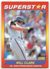 1992 SCORE 100 SUPERSTARS WILL CLARK SAN FRANCISCO GIANTS #24