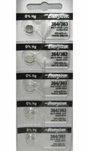 5 x Energizer Watch Silver Oxide Batteries 364/363 SR621SW Battery New - Picture 1 of 1