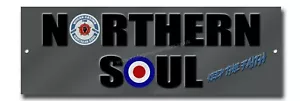 NORTHERN SOUL - WIGAN CASION KEEP THE FAITH METAL SIGN - 12" LONG X 4" WIDE. - Imagen 1 de 1