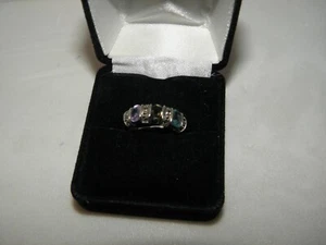 MARCASITE RING WITH BLUE, PINK AND BROWN QUARTZ GEMSTONES STERLING SILVER NEW 8 - Picture 1 of 8