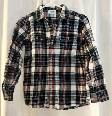 Camisa con botones de franela azul marino antigua para niños jóvenes talla S 6-7 Foto 1 de 4