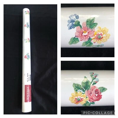 Waverly Wallpaper White Floral Small Flowers Cottagecore Country Double #559797 - Image 1 of 4