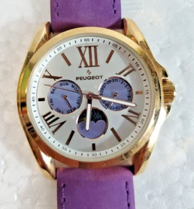 Peugeot Rose Gold Watch With day & date Moon phase. Runs. - Picture 1 of 13