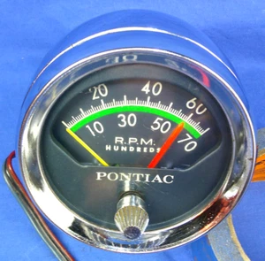 Vintage 1961 1962 Pontiac Super Duty Factory Option Tachometer w/ Chrome Cup Pod - Picture 1 of 9