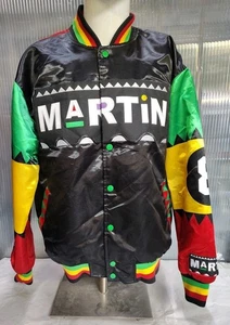 Martin Intro 8 Ball Satin Jacket Vintage Style Satin Bomber Varsity Jacket - Picture 1 of 10