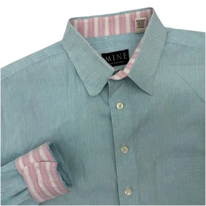 Camisa de hombre de lino colorido MINE talla XL puño abatible 100 % lino - Imagen 1 de 9