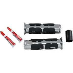 KURYAKYN 6262 Chrome ISO Flame Grips 1" - Metric Universal Application - Image 1 of 1