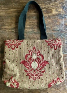 Vintage Dancing-Cat Zippered Tote Bag Needlepoint Embroidered Burbank CA USA - Picture 1 of 10