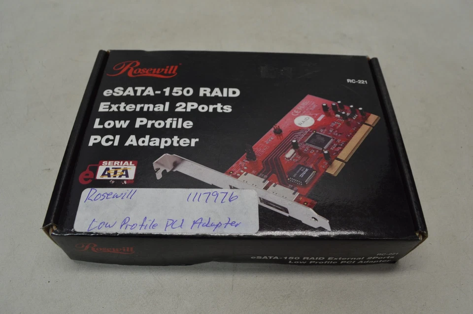Rosewill eSATA-150 RAID External 2Ports Low Profile PCI Adapter *New Unused* - Image 1 of 4