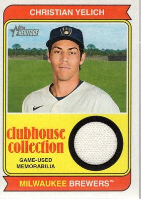 2023 Topps Heritage Clubhouse Collection Relics #CCRCY Christian Yelich - NM-MT - Image 1 of 2