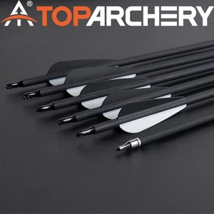 Tiro con arco 12/24 piezas 30"" flechas de carbono compuesto SP550 arco recurvo objetivo de caza - Imagen 1 de 46