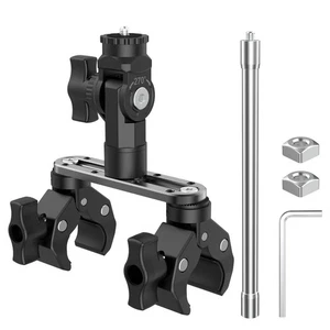 Adjustable Double Headed Crab Clamp Mount for Bike Handlebar and Action Cameras - Picture 1 of 11