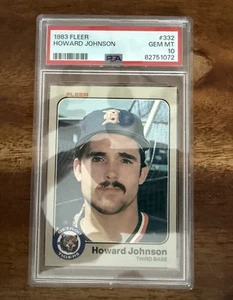 1983 Fleer Howard Johnson #332 - RC - ROOKIE - PSA 10 - Picture 1 of 2