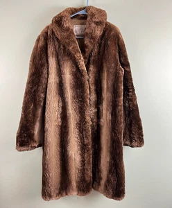 Castoro in pelliccia marrone vintage? Cappotto taglia M/L donna Lehrburger & Asher lungo foderato - Foto 1 di 11