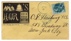 Campbell's Hair Chicago IL 1873 to Hartung New York NY - Bild 1 von 2