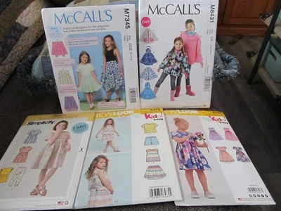 LOT OF 5 NEW UNCUT GIRLS SEWING PATTERNS SIZE 3-8, XS/S, 3-6 - Image 1 of 4