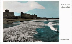 Cartolina reale compagnia Santa Monica spiaggia fine colore tedesco RPPC MINT - Foto 1 di 2