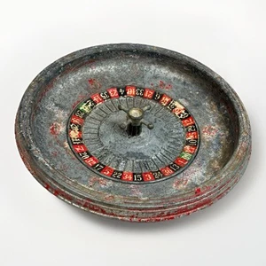 Vtg Casino Metal Mini Roulette Wheel - Picture 1 of 3