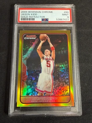 Bowman Chrome Jason Kidd #60 Gold Refractor 2006 PSA 9 Foto 1 de 2
