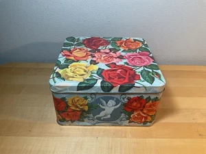Vintage Keksdose London England Rosen & Cherubs - Peek, Frean & Co - 9" - Bild 1 von 9