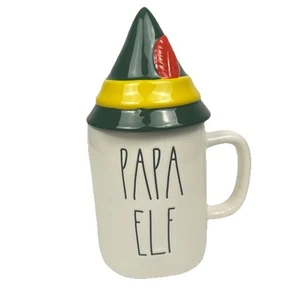 Rae Dunn Papa Elfo Película Vacaciones Navidad Topper Café Cacao Taza de Té Pesada - Imagen 1 de 13