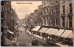 Cartolina antica Mannings Drapery Grafton Street Dublino, Irlanda 1900s - Foto 1 di 2