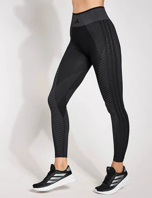 Adidas Leggings 7/8 Knitted, Black/Grey - JE8021 - BRAND NEW - Image 1 of 4