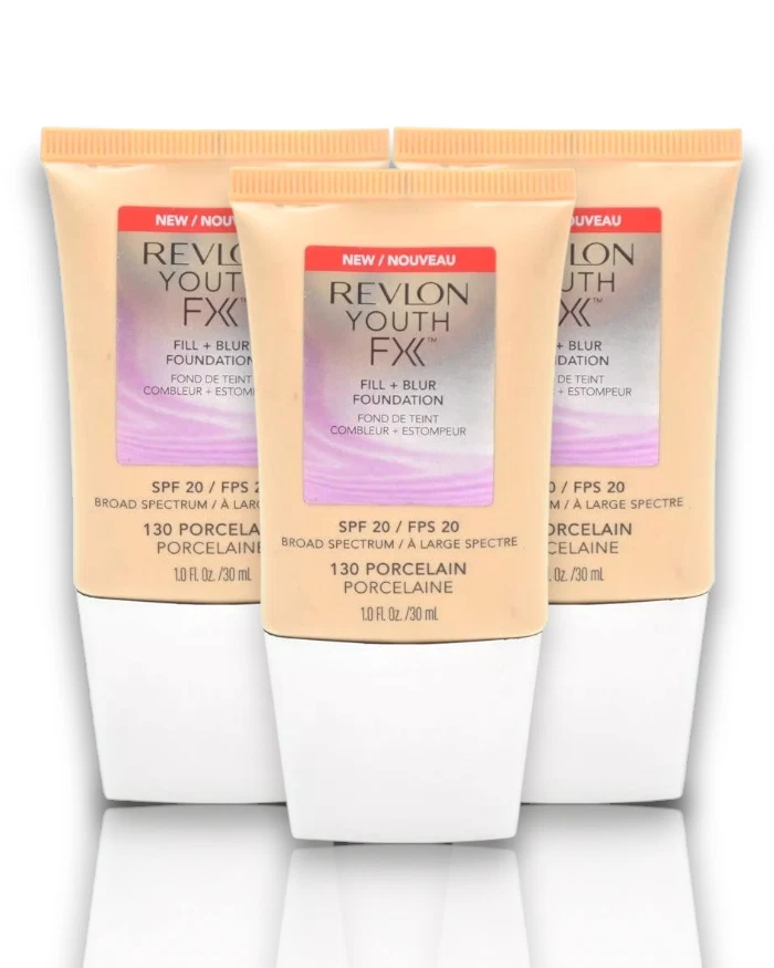 REVLON YOUTH FX FILL + BLUR FOUNDATION SPF 20 -130 PORCELAIN - Lot Of 3 - Image 1 of 1