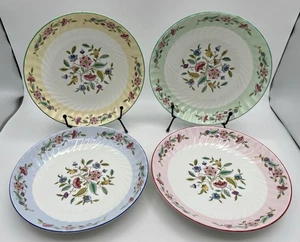 Minton Haddon Hall Celebration Schale Farbrand 4er Set Blau Rosa Grün & Gelb - Bild 1 von 19