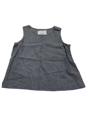 Camiseta sin mangas XL de lino no perfecta gris liviana Boho Lagenlook playa Foto 1 de 4