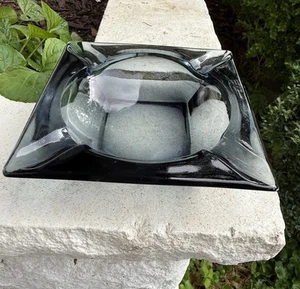 Vintage Anchor Hocking MCM Square Glass Ashtray Art Deco - Picture 1 of 8