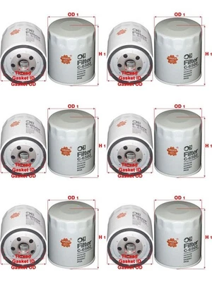 6 x Sakura Spin-On Oil Filter C-6502 fits Chevrolet Camaro 5.0 - image 1 of 4