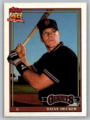 1991 Topps Traded Steve Decker Rookie San Francisco Giants #29T - Image 1 of 2